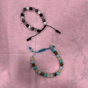 Two Beaded Slipknot Bracelets (B115)